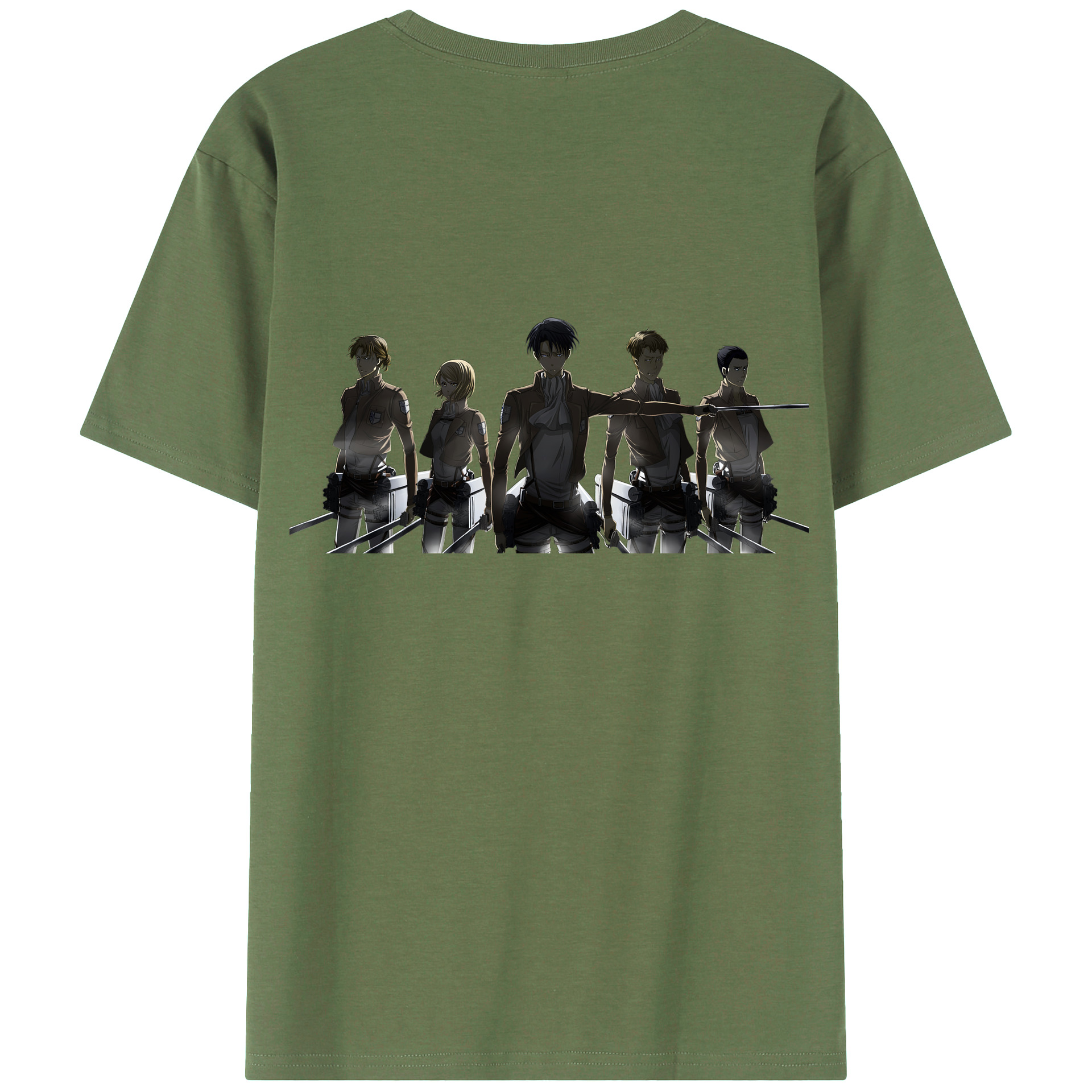 （画像用） 進撃の巨人 Attack on Titan 綿100％ メンズ半袖Tシャツ（バックプリント） 通気性